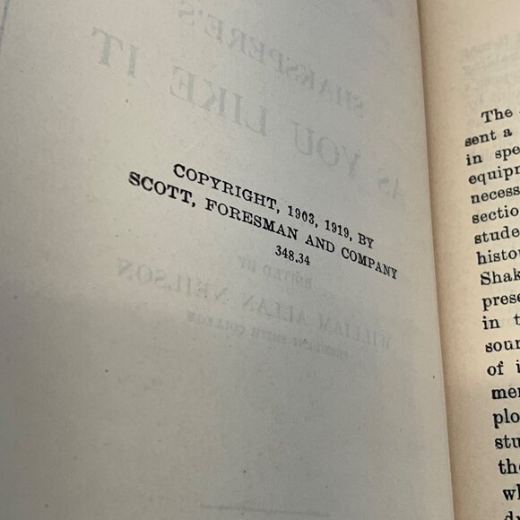 Shakespeares As You Like It Hardcover Book 1919 - Picture 5 of 6